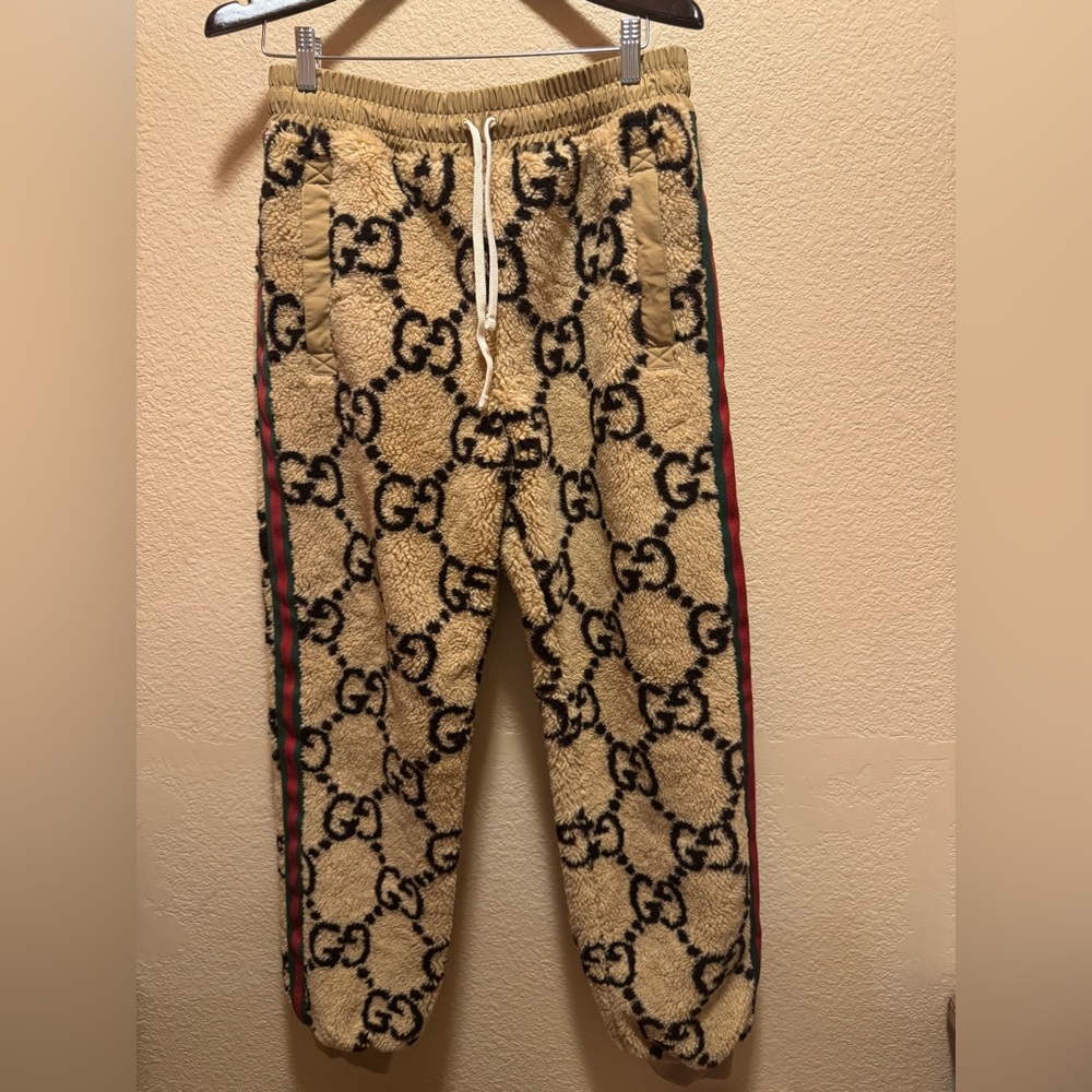 New Authentic Gucci GG Supreme Jumbo Logo Wool Sweatpants Size XXL - Picture 14 of 15